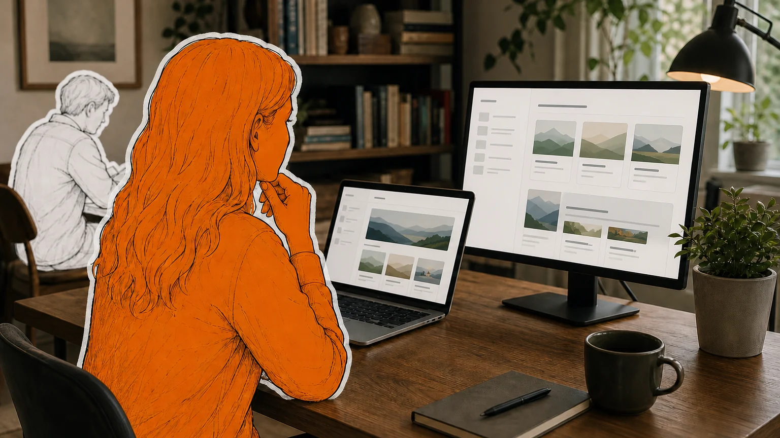 A customer compares how information is presented across two digital sources.